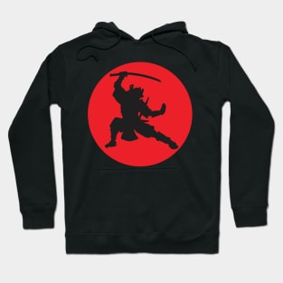 Samurai with Japanese Red Sun Hoodie